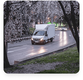 Shiftly delivery van on the road